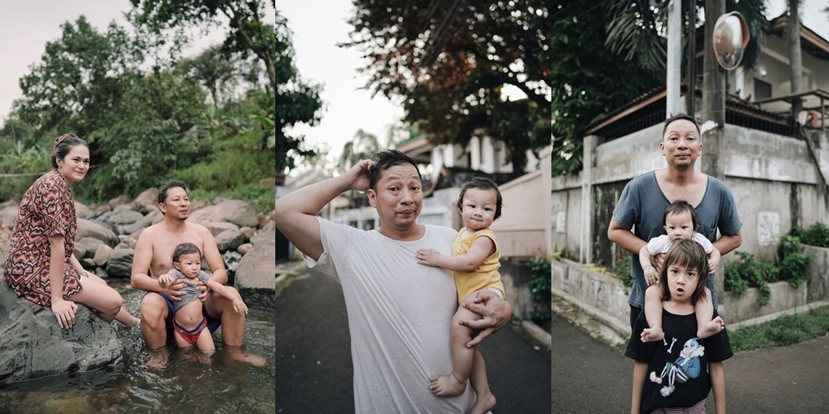 9 Portraits of Ringgo Agus Taking Care of His Children, Playing Together in the River and Climbing Mountains - A Real Family Man!