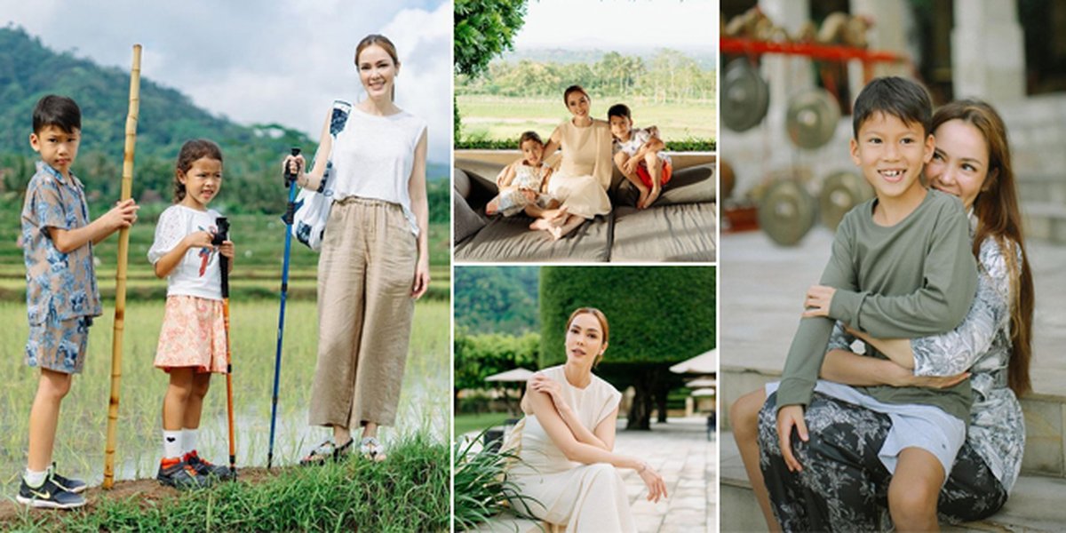 9 Portraits of Super Mom Cathy Sharon on Vacation with Her Two Children in Magelang, Her Beautiful Charm Makes You Salfok!