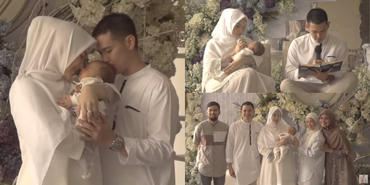 9 Portraits of Citra Kirana's Baby Athar's Aqiqah Celebration, All in White, Rezky Aditya Recites the Qur'an - Baby Athar's Haircut