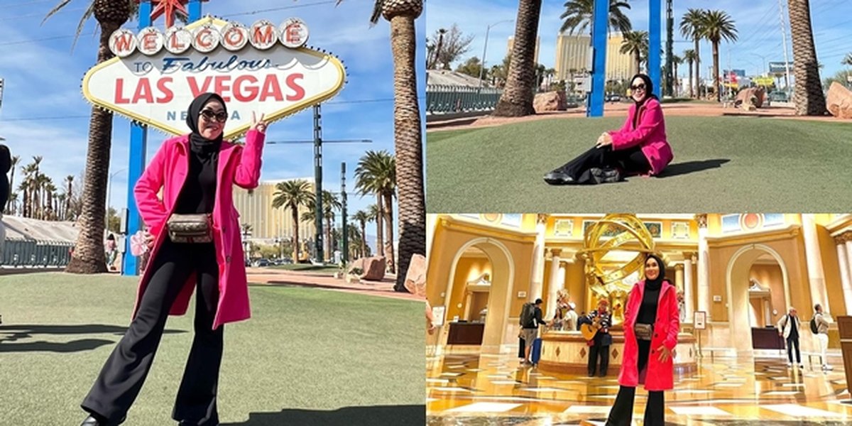 9 Portraits of Umi Kalsum, Ayu Ting Ting's Mother, Vacationing in Las Vegas, Glamorous Appearance and Expensive Bag Becomes the Highlight