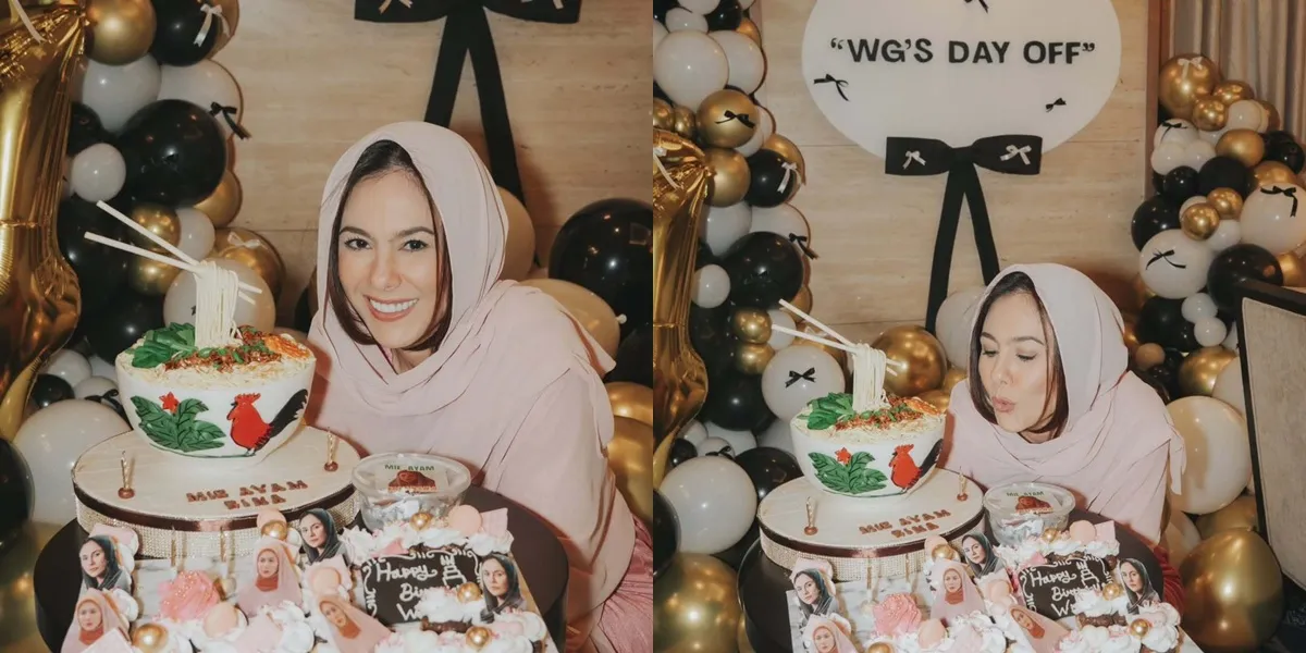 9 Portraits of Wulan Guritno Celebrating Her 44th Birthday, Given Chicken Noodle Cake & Celebrated Joyfully by Friends