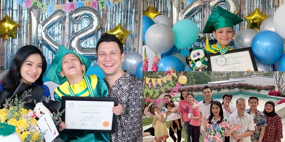 Arjuna Graduates from Kindergarten, Here are 9 Exciting Photos of Titi Kamal and Christian Sugiono Celebrating at Home