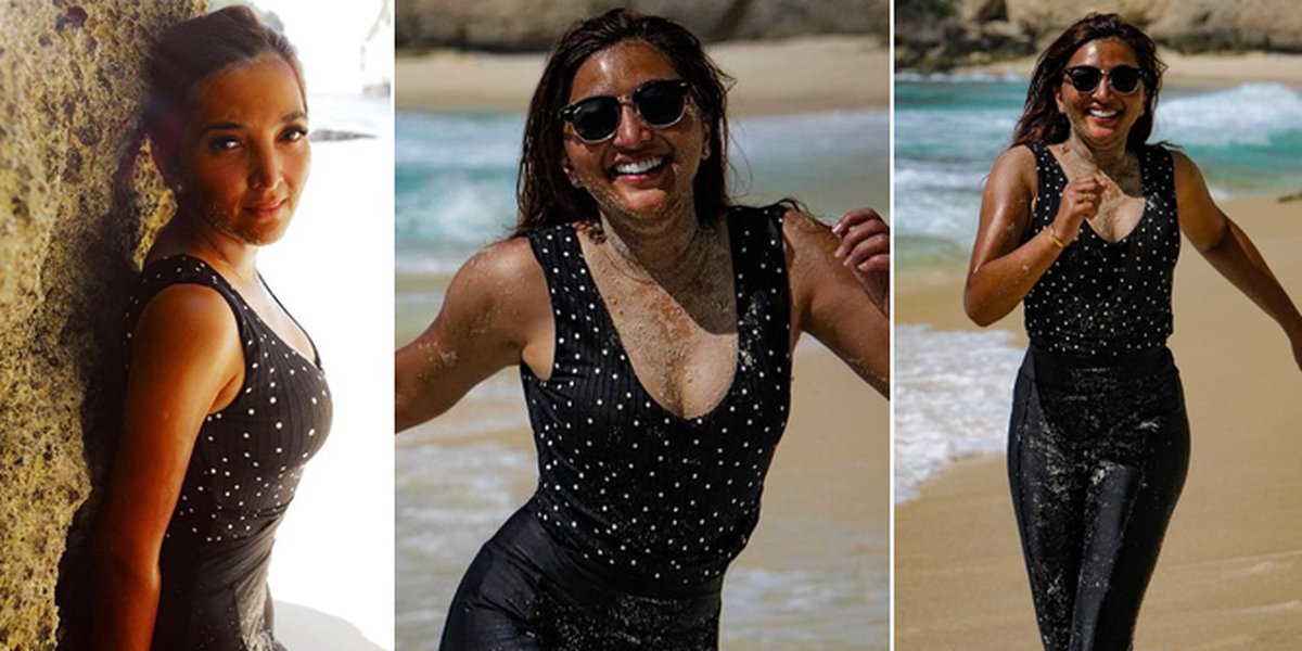 Ashanty Shows Off Super Tanned Skin at Bali Beach, Netizens Ask to Wear More Covered Clothes