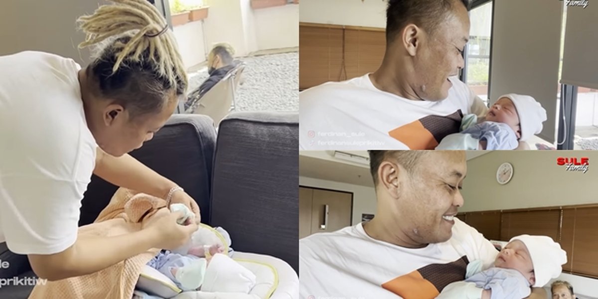Happy Welcoming Fifth Child, 8 First Photos of Sule Babysitting Baby Adzam - Handsome Face of the Beloved Child Draws Attention