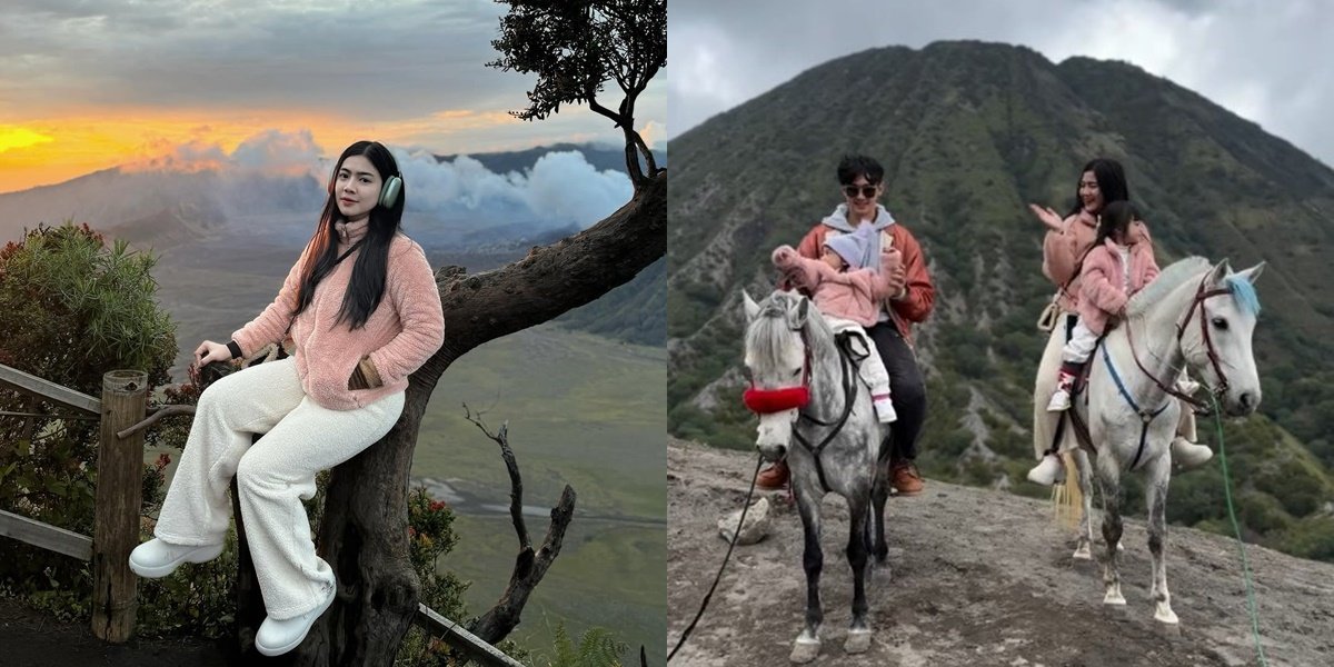 Bringing Their 2 Children, Here’s a Family Portrait of Felicya Angelista and Caesar Hito on Vacation to Bromo