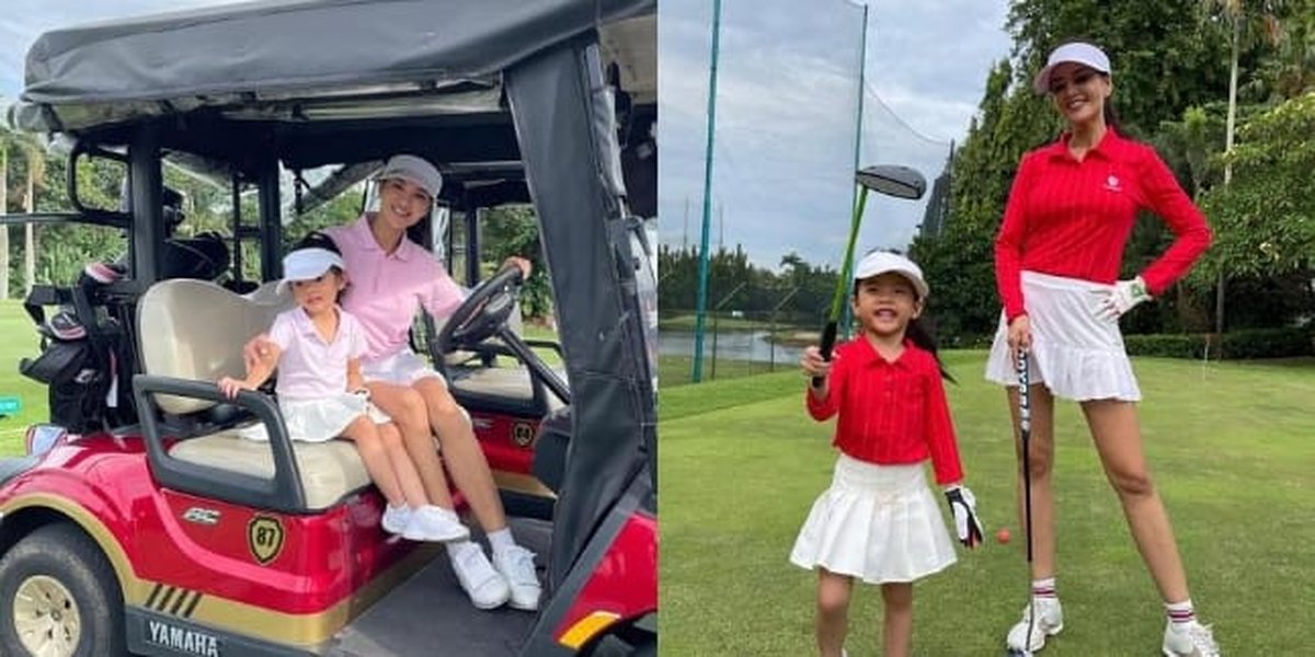Aged 3 Years, 7 Photos of Amaira's Fun Playing Golf with Her Mama Farah Quinn - Like a Cute Older Sister and Younger Brother