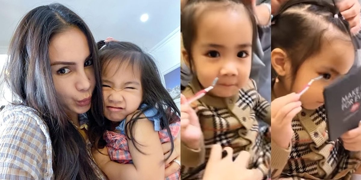 Bibit Beauty Vlogger, Portrait of Baby Briel, Momo Geisha's Child, Doing Her Own Eyebrows: 2-Year-Old Baby Looks Adorable!