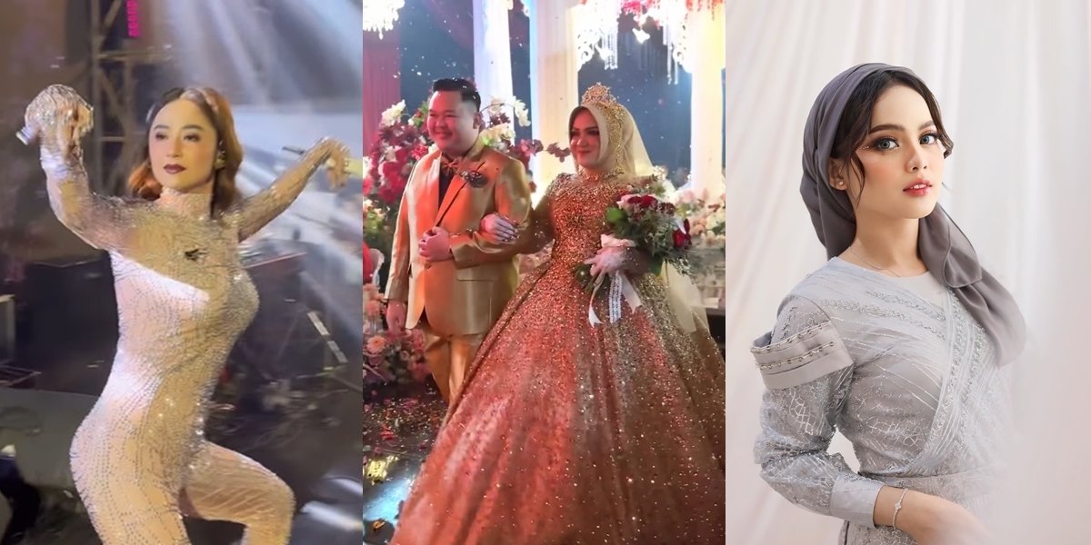 Guest Star Dewi Perssik, 10 Photos of Putri Isnari's Wedding - Haji Alwi Gives Money to the Keyboard Player