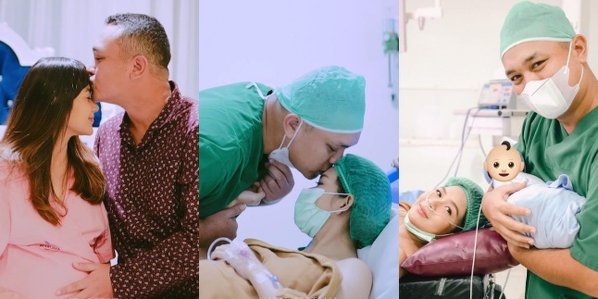 Fruit of 6 Years of Waiting, 11 Moments of Baby Gin's Birth - Adiezty Fersa and Gilang Dirga Stay Faithful Accompanying His Wife