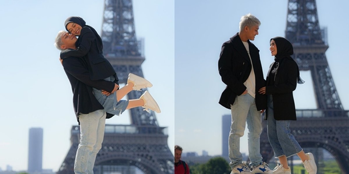 Second Honeymoon of Lesti and Rizky Billar in Paris, Romantic Carrying Background of Eiffel Tower