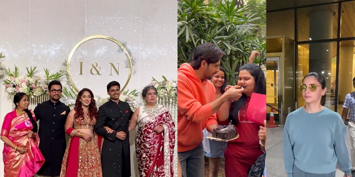 Candid Bollywood of The Week, Luxurious Reception of Aamir Khan's Child - Sidharth Malhotra Celebrates Birthday with Fans