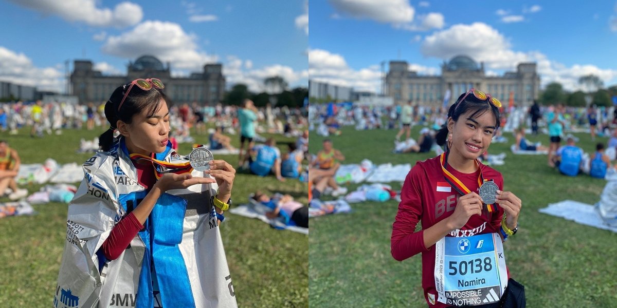 Beautiful and Achieving, a Series of Pictures of Namira Adjani, Alya Rohali's Daughter Participating in the Berlin Marathon