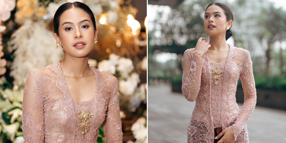 Beautiful in Pink Pastel Kebaya, Portrait of Maudy Ayunda as Bridesmaid at Friend's Wedding