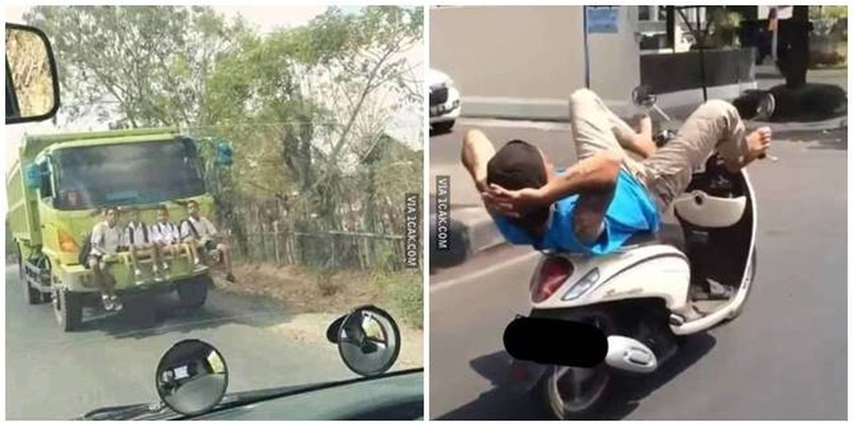 Only in Indonesia, 8 Photos of People's Behavior While Riding These Vehicles Are Extremely Dangerous!