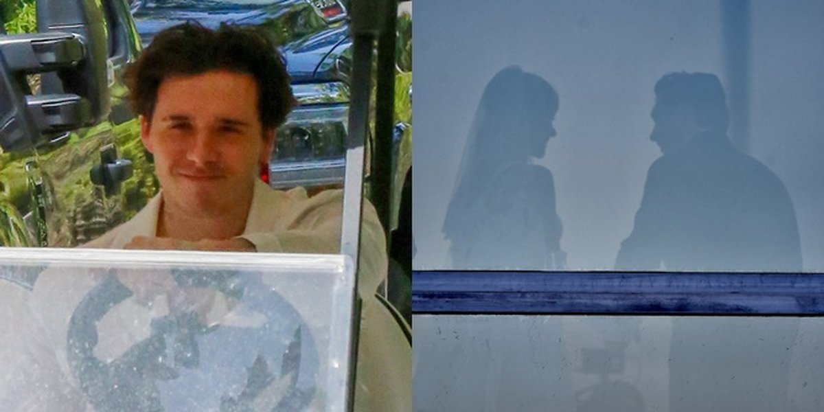 David Beckham's Son-in-Law! This is a Photo of Brooklyn Beckham and Nicola Peltz's Wedding, the Bride Covered by an Umbrella