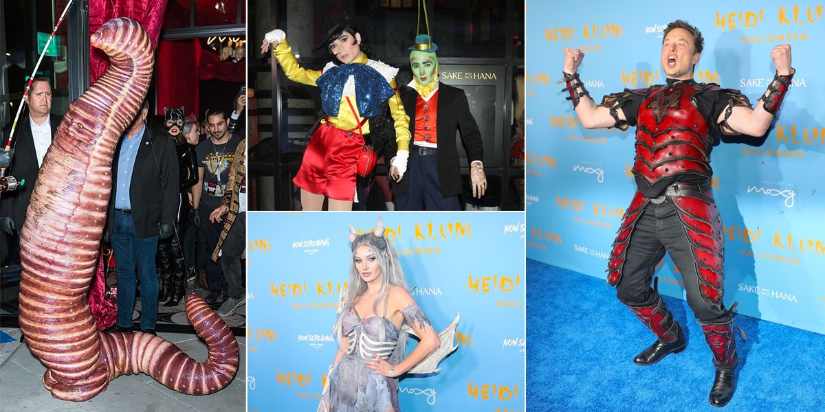 Line of Hollywood Artist Photos and Unique Costumes at Heidi Klum's Halloween Party, Cartoon Character Cosplay to Wearing Less Material Clothes