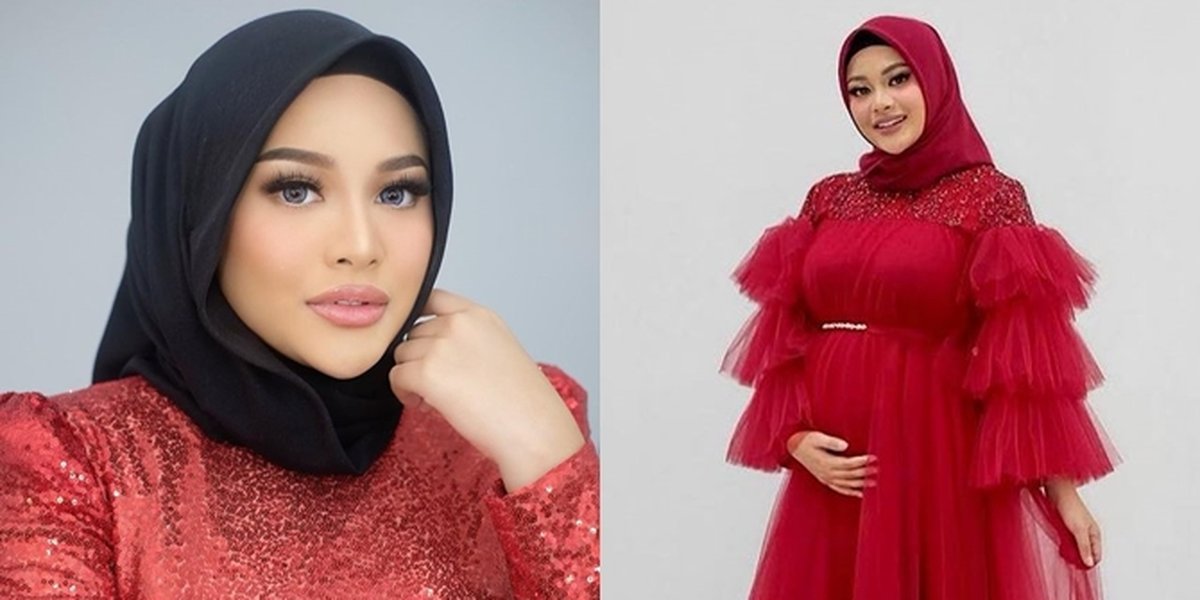 Aurel Hermansyah's Series of Photos as a Future Mom, Looking More Beautiful and Glowing in Dress and Hijab