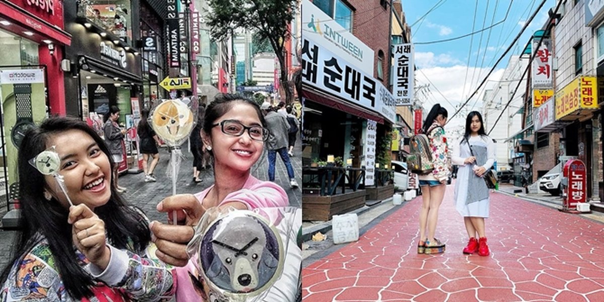 Series of Photos of Dewi Perssik's Vacation in Korea, Having Fun with Nephew and Husband