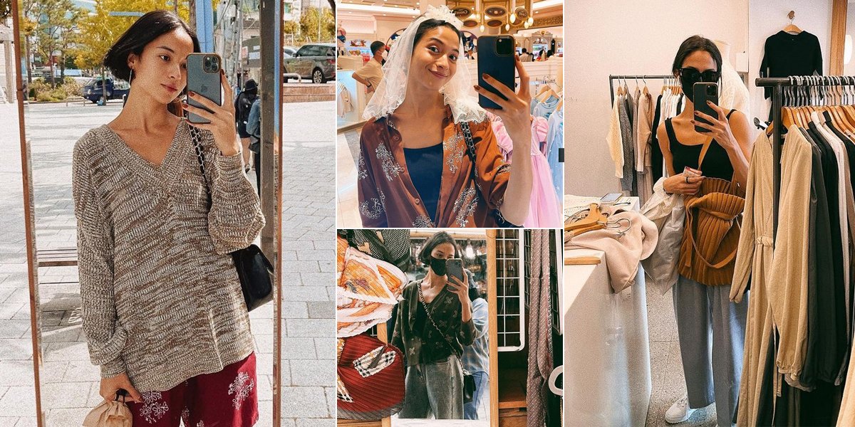 Series of Mirror Selfie Photos of Putri Marino During Vacation in Korea, Beautiful and Stylish Like a Young Girl