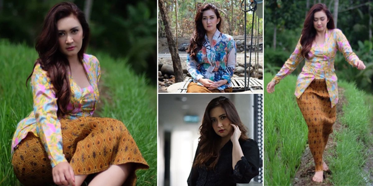 Row of Photos of Nafa Urbach When Wearing Kebaya, Garnering Praise for Her Beauty Like a Village Flower