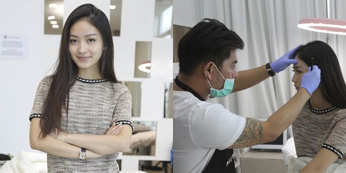 Series of Photos of Natasha Wilona Undergoing Eyebrow Tattoo Procedure, Let's Take a Look!