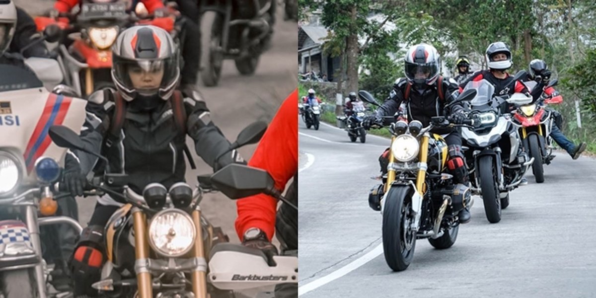 Line of Photos of Nikita Mirzani During Fun Riding, Riding a Big Motorcycle Like a Boss!