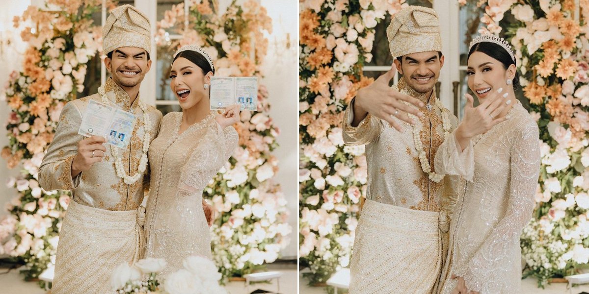 Photos of Tyas Mirasih and Tengku Tezi Showing Their Marriage Book - Wedding Ring, Flood of Congratulations