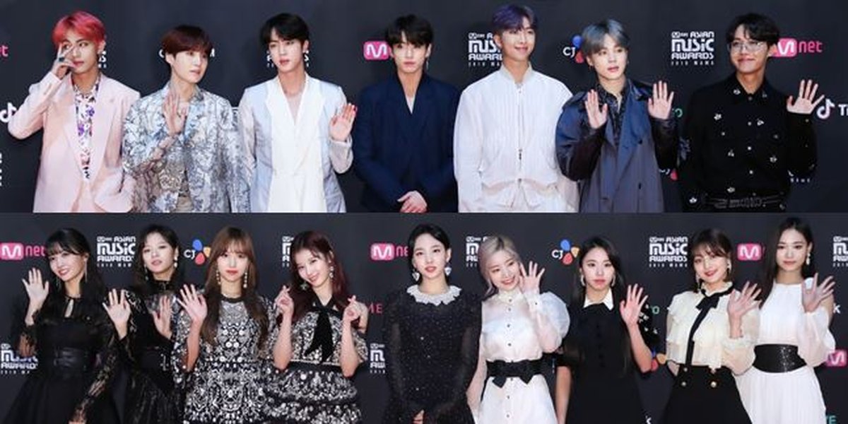 Lineup of K-Pop Groups on the Red Carpet of MAMA 2018 Japan, BTS - TWICE!