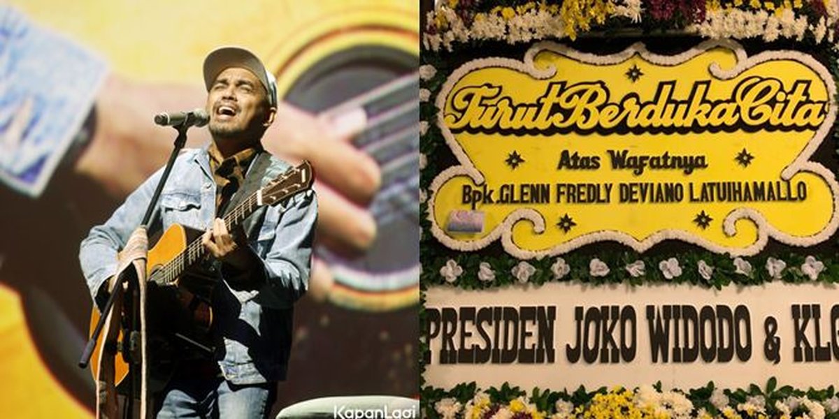 A Row of Condolence Flower Arrangements for Glenn Fredly, from Jokowi to Anang & Ashanty