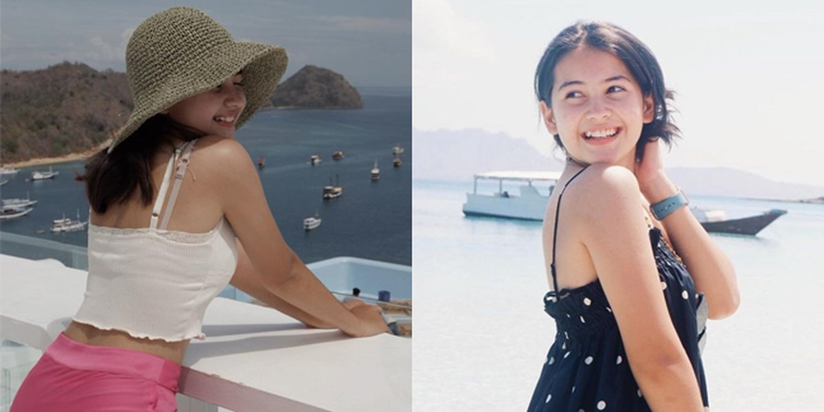 Series of Vacation Photos of Sandrinna Michelle, the Actress of Wulan in 'DARI JENDELA SMP' in Labuan Bajo, Enjoying the Beauty of the Beach
