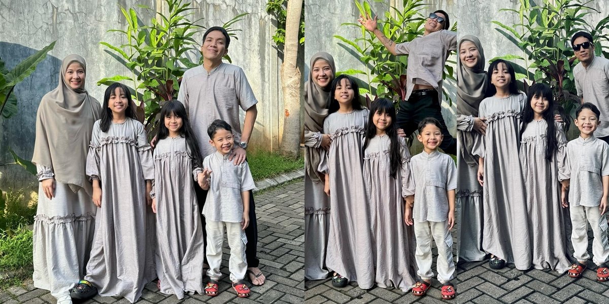 Desta and Natasha Rizky Celebrate Eid Together, Family Photo in Uniform - Flood of Reconciliation Prayers