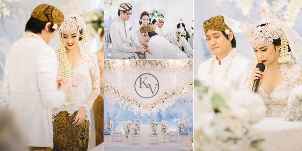 Kevin Aprilio & Vicy Melanie Wedding Details, Luxurious All-White - A Touching Sungkeman