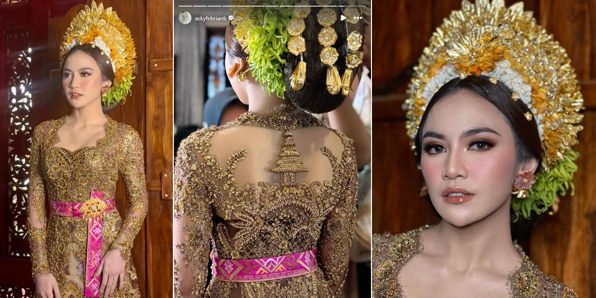 Beautiful Appearance Details of Mahalini in the Mepamit Traditional Ceremony Before Marriage with Rizky Febian