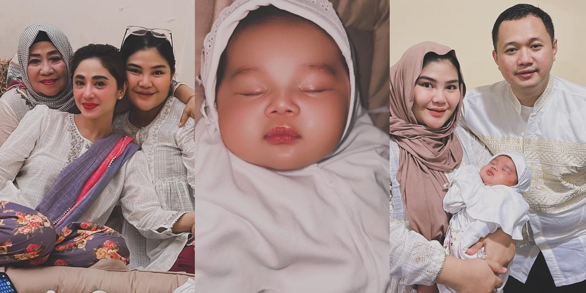 Attended by Dewi Perssik, 8 Portraits of Rosa Meldianti and Inggil's Aqiqah - Baby Nawla Smiling Sweetly