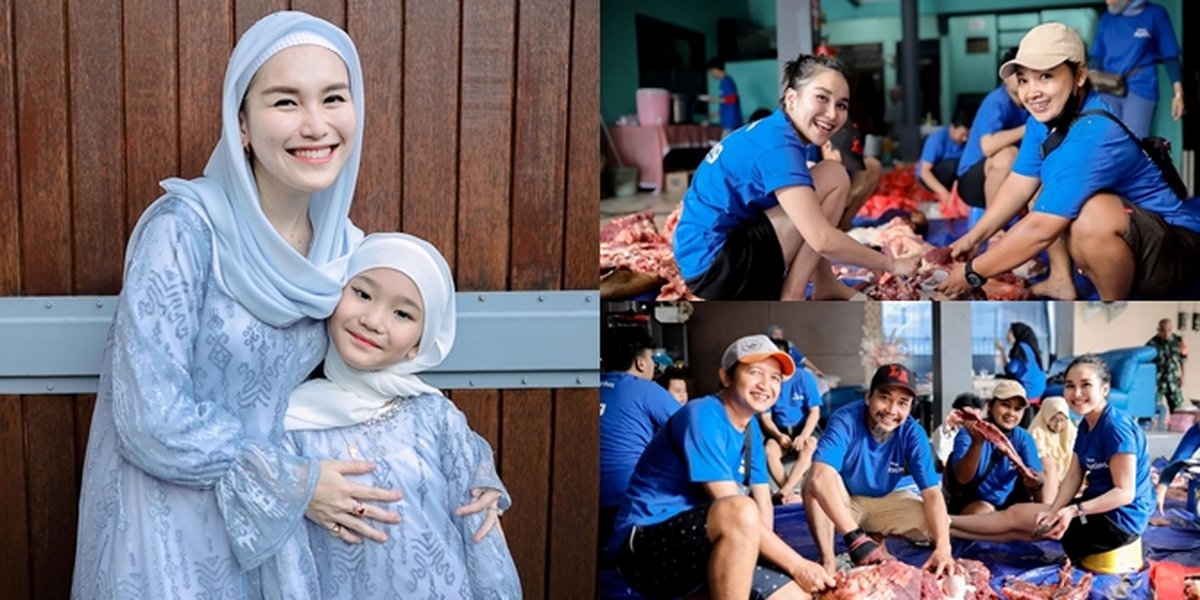 Criticism for Wearing Shorts, Here are 8 Photos of Ayu Ting Ting as a 'Butcher' During Idul Adha - Total of 3 Jumbo Cows Sacrificed