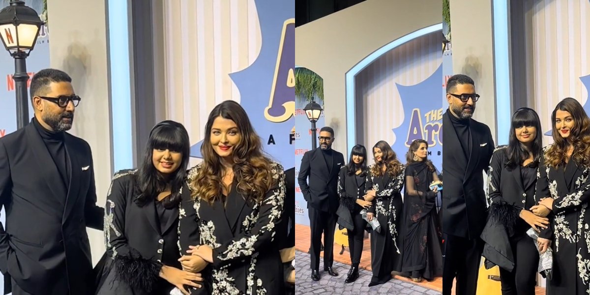 Rumored Divorce, 8 Photos of Aishwarya Rai and Abhishek Bachchan Showing Affection and Happiness at 'THE ARCHIES' Premiere