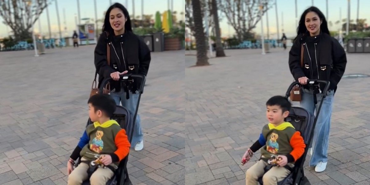 Criticism from Sultan Sok because the child still uses a stroller, this is Sandra Dewi's answer while walking in Los Angeles