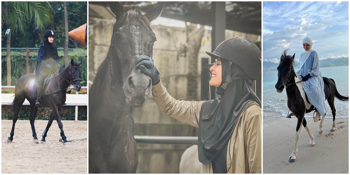 Praised by Netizens, 8 Portraits of Shireen Sungkar who remains Syar'i even while horseback riding - Teuku Wisnu Gives a New Horse Gift