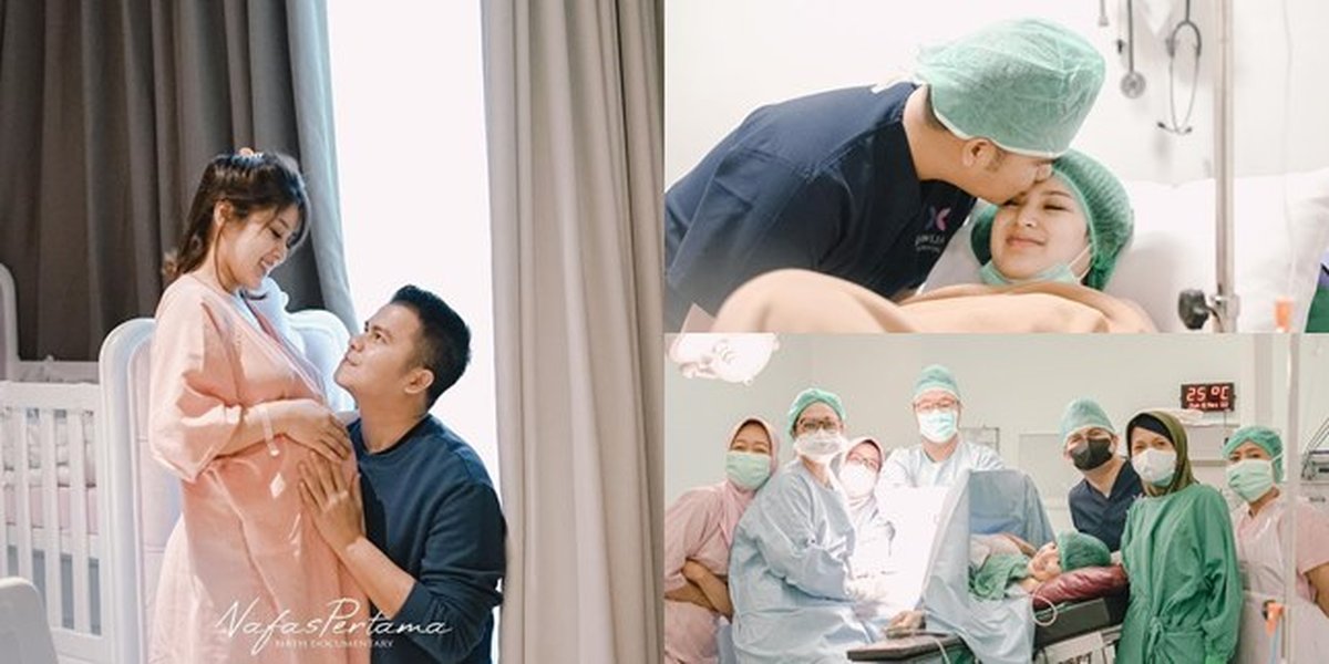 Once Thought to be a Fake Pregnancy, Photos of the Moment of the Birth of Rosiana Dewi and Handika Pratama's First Child - Handika Pratama Becomes an Alert Husband