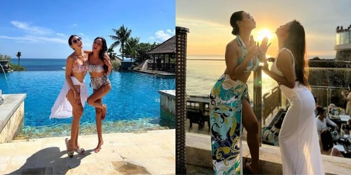 Duo Hot Mom! 7 Beautiful Pictures of Indah Kalalo and Shanty Paredes Vacationing Together at the Beach - Stylishly Wearing Bikinis with Bestie