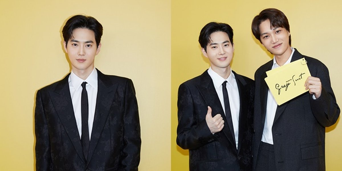 Handsome Duo, Suho EXO's Photos at 'GREY SUIT' Album Press Conference Accompanied by Kai as MC