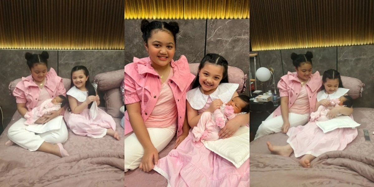 Duo Little Aunts Compact, Peek at the Portrait of Arsy and Amora Taking Care of Baby Ameena, Aurel Hermansyah's Child - Netizens: Previously Carried by Kak Lolly, Now It's Their Turn