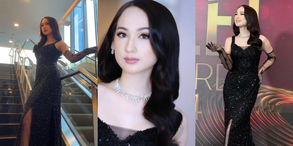 Her Expression Highlighted While With Maia Estianty, 10 Detailed Photos of Laura Moane's Appearance at Silet Awards 2024 - Elegant in a Black Dress