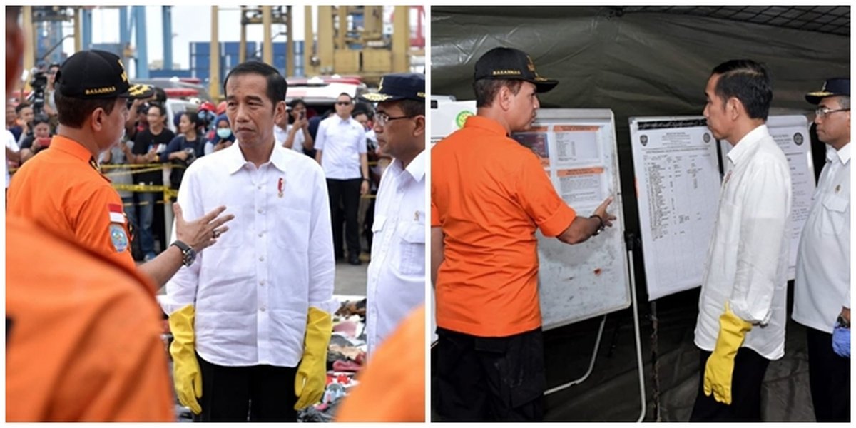 PHOTO: 8 Moments of Jokowi Visiting the Lion Air SAR Post in Tanjung Priok