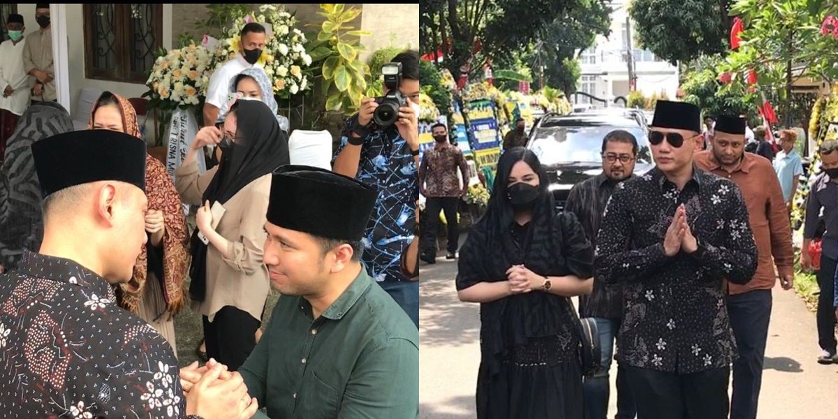 Photo of Agus Yudhoyono and Annisa Pohan at the Funeral Home of the Late Achmad Hermanto Dardak, Giving Strength to Emil & Arumi Bachsin