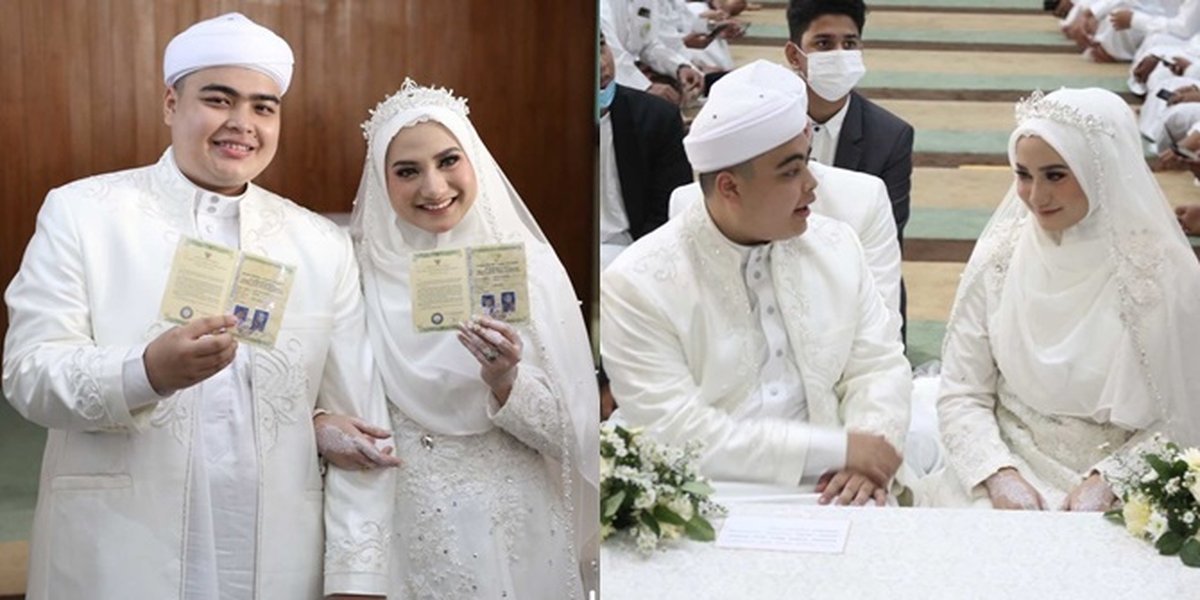 Ameer Adik Alvin Faiz and Nadzira Shafa's Wedding Ceremony Photos, Forehead and Hand Kiss After Officially Becoming Husband and Wife