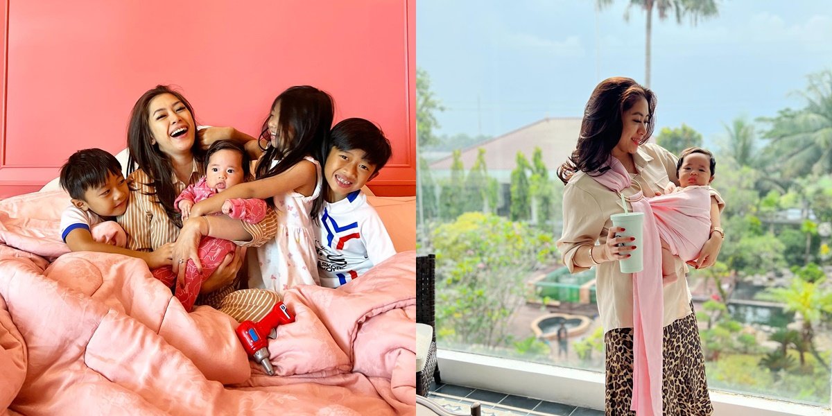 Photo of Aliya Rajasa Busy Being a Mother of Four Children, Making People Laugh When Showing the Youngest Child Poop on Her Lap