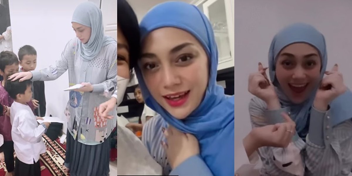 Celine Evangelista Looks Gorgeous Wearing Hijab While Celebrating Birthday with Religious Study, Petting Orphan's Head