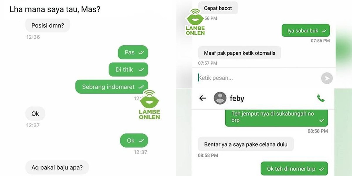 PHOTO: Funny Chat between Ojol Driver and Passenger, from Typo to Ngegas