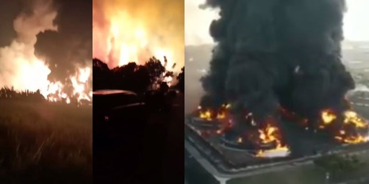 PHOTO Moments of the Balongan Oil Refinery Fire in Indramayu, Hysterically Saying Takbir - There are Injured Residents